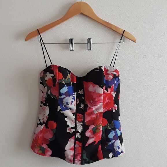 Guess Tops - Guess Floral Corset Strapless Size 4